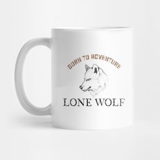 Born to adventure wolf Mug